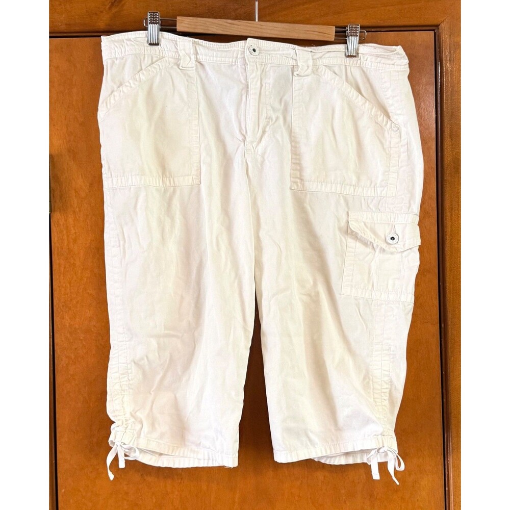 Gloria Vanderbilt Kacie Skimmer Cargo Capri Pants Womens 12 Cropped Casual
